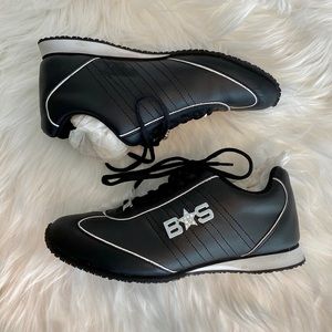 NEW Bebe Sport Black White Aileen Sneakers Leather